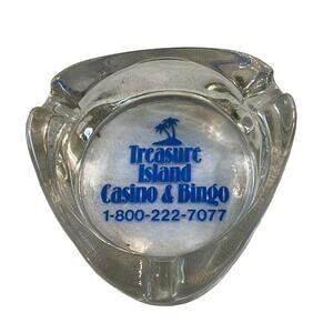 Treasure Island Casino Bingo Ashtray Glass Advertising Tobacco Cigar Smoking